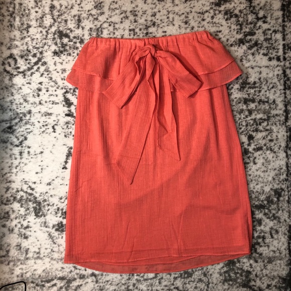J.Crew Coral Strapless Bow Mini Dress - Picture 2 of 8